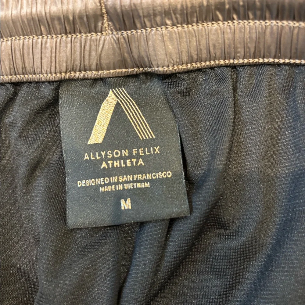 Athleta Taupe Track Pants with Black Side Panels - Picture 3 of 4